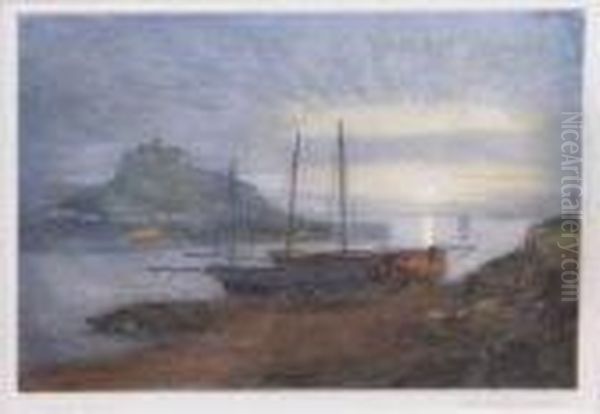 St Michael's Mount Oil Painting by Claude Hamilton Rowbotham