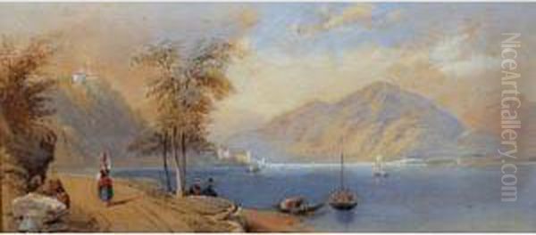 Scorcio Del Lago
Di Como Oil Painting by Thomas Charles Leeson Rowbotham