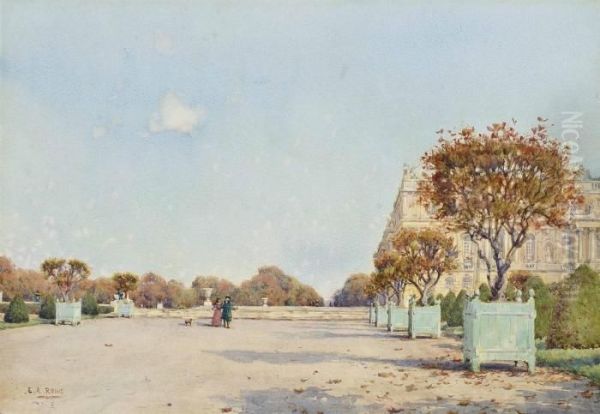 Versailles, October Oil Painting by Ernest Arthur Rowe