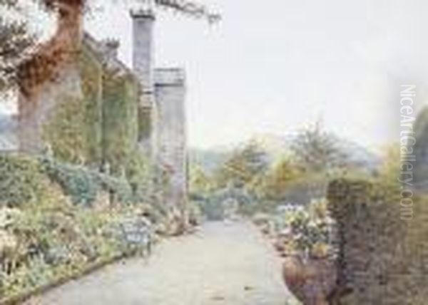 The Terrace, Gwydyr Oil Painting by Ernest Arthur Rowe