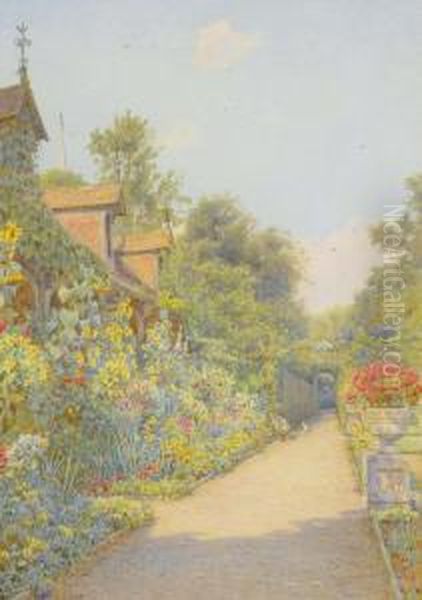 The Monk's Garden, Ashridge Oil Painting by Ernest Arthur Rowe