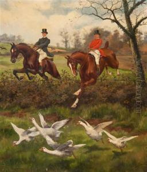 The Hunt Oil Painting by George Derville Rowlandson