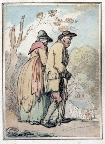 The Daily Stroll Oil Painting by Thomas Rowlandson