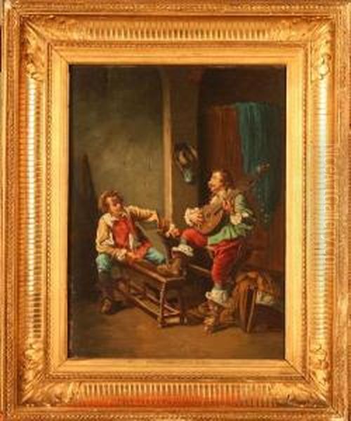 Scene De Taverne Oil Painting by Ferdinand Victor Leon Roybet