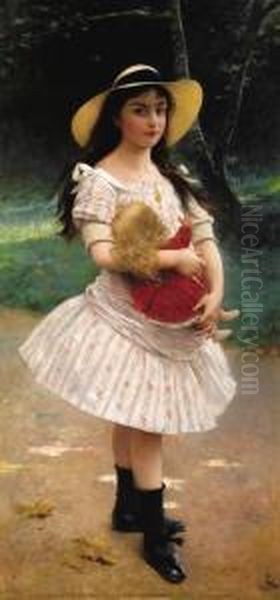 Young Girl With Doll Oil Painting by Lionel Noel Royer