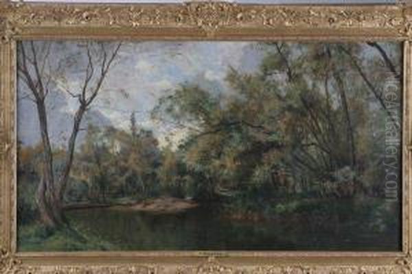 Bord De Riviere Oil Painting by Jules Rozier