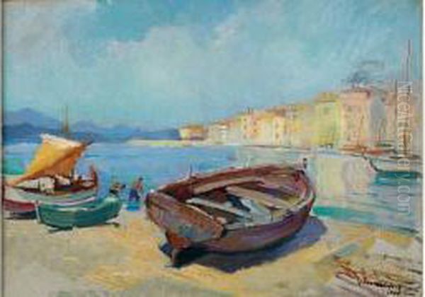 Saint-tropez Oil Painting by Vladimir Rozmainski