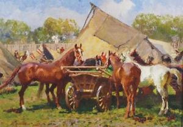 Na Targu Oil Painting by Zygmunt Rozwadowski