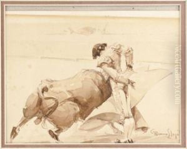 Torero Con Capote Oil Painting by Carlos Ruano Llopis