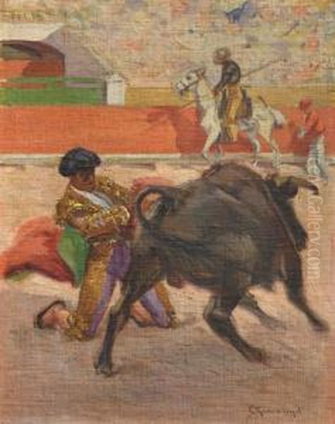 Plaza De Toros Oil Painting by Carlos Ruano Llopis