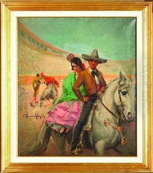 Charro Y China Oil Painting by Carlos Ruano Llopis