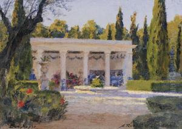 Loggia Dans Le Parc De Ben Negro, Bizerte Oil Painting by Aleksandr Rubcov