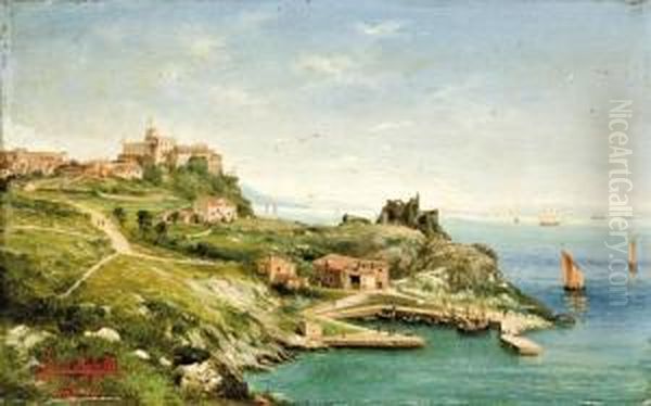 Mediterran Part Oil Painting by Ludwig Rubelli Von Sturmfest