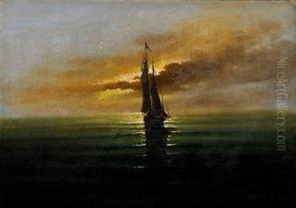 Plachetnice Na Mori Oil Painting by Mark Rubovics