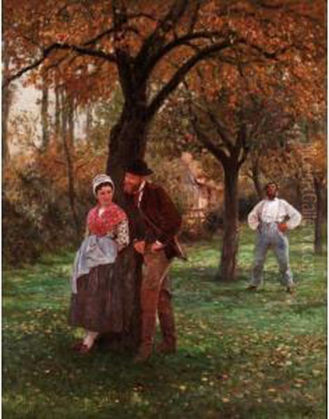 The Courtship Oil Painting by Edmond A. Rudaux