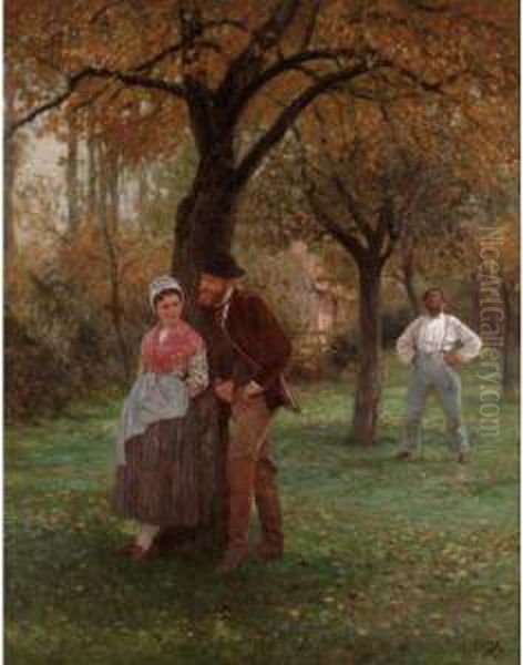 The Courtship Oil Painting by Edmond A. Rudaux