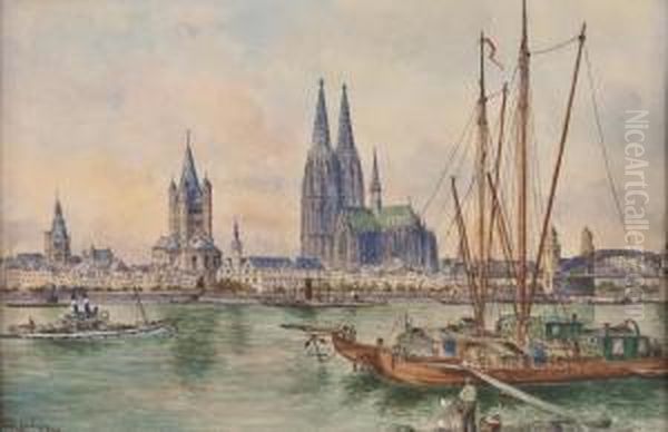 Ansicht Von Koln Am Rhein Oil Painting by Carl Rudell