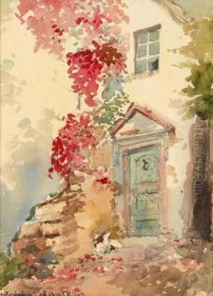 Zwei Aquarelle Oil Painting by Carl Rudell