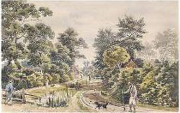 A Group Of Watercolours Taken In Warwickshire, Including Views At Willoughby And Dunchurch Oil Painting by Edward Rudge