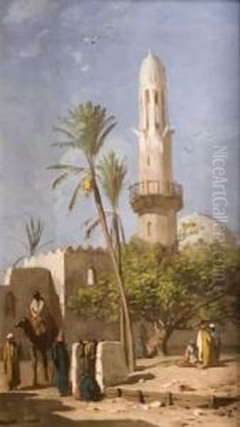 Mosquee En Egypte Oil Painting by Claude Charles Rudhart