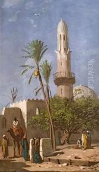 Mosquee Au Caire. Oil Painting by Claude Charles Rudhart