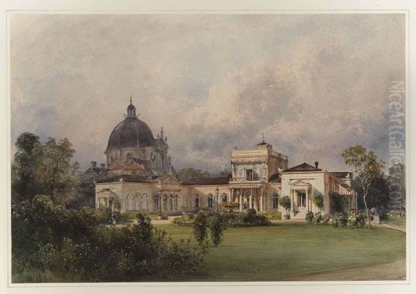 Villa Metternich, Vienna Oil Painting by Rudolf Ritter von Alt