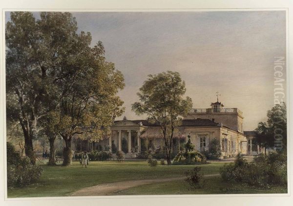 Villa Metternich, Vienna, From The North West Oil Painting by Rudolf Ritter von Alt