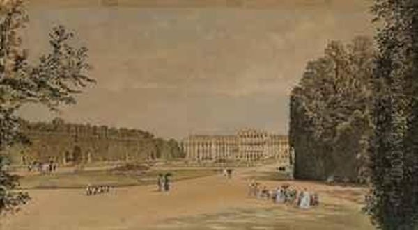 Schonbrunn Palace, Vienna Oil Painting by Rudolf Ritter von Alt