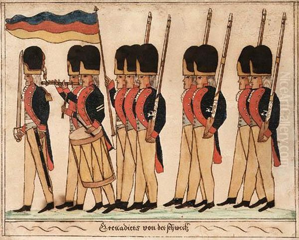 Swiss Grenadiers Oil Painting by Durs, Rudy Sr.