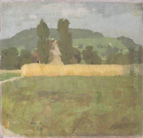 Sommertag Oil Painting by Ernst Georg Ruegg