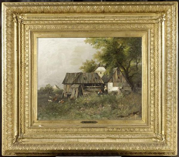 View Of A Farm Oil Painting by Leopold Rugen