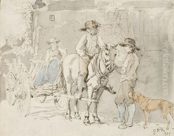 Reitender Bauer Mit In Heuwagen Sitzender Bauerin Von
Bauernjungen Mit Hund Begrust Oil Painting by Rugendas, Georg Philipp I