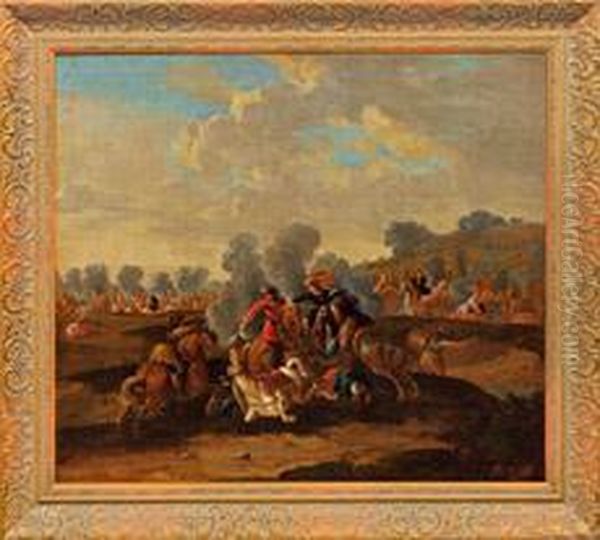 Reiterschlacht Oil Painting by Georg Philipp I Rugendas