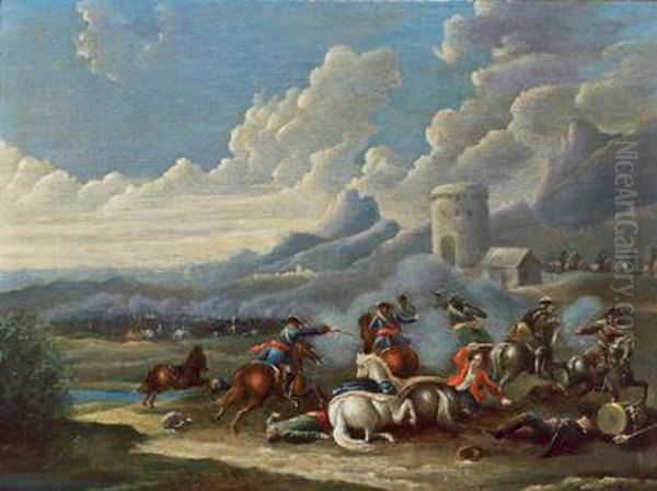 Combattimento Di Cavalleria Oil Painting by Georg Phillip Rugendas II