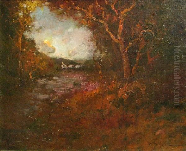 Oaks At Night Oil Painting by Benigino Yamero Ruiz