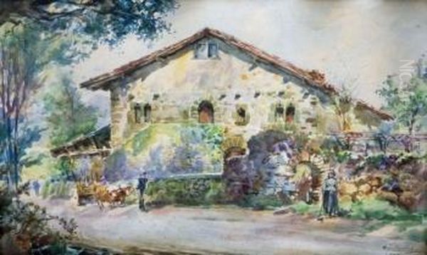 Casa Torre De Arrancudiaga Oil Painting by Manuel Bernardino Ruiz Sanchez Morales