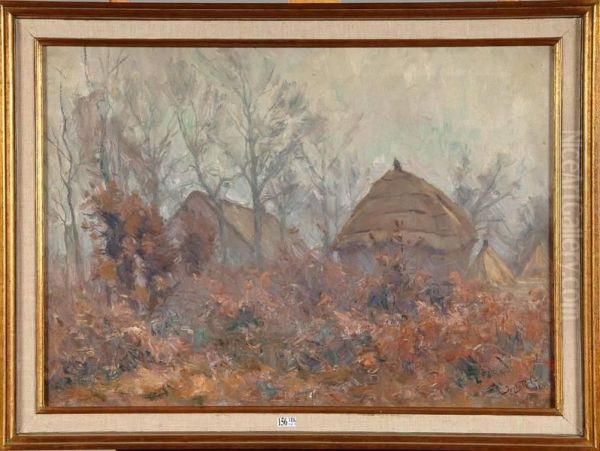 Paysage A La Meule De Foin Oil Painting by Henry Rul