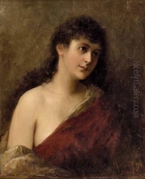 Portrait Einer Jungen Dame Oil Painting by Heinrich Ruland