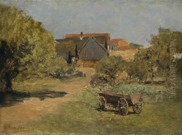 View Of Afarmstead Oil Painting by Franz Rumpler