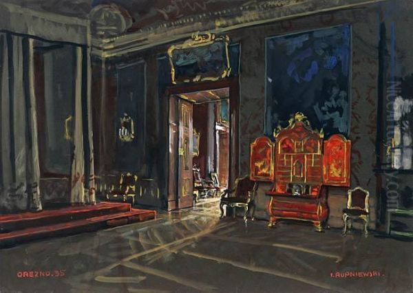 Wnetrze Palacu Zwinger W Dreznie Oil Painting by Jerzy Mieczyslaw Rupniewski