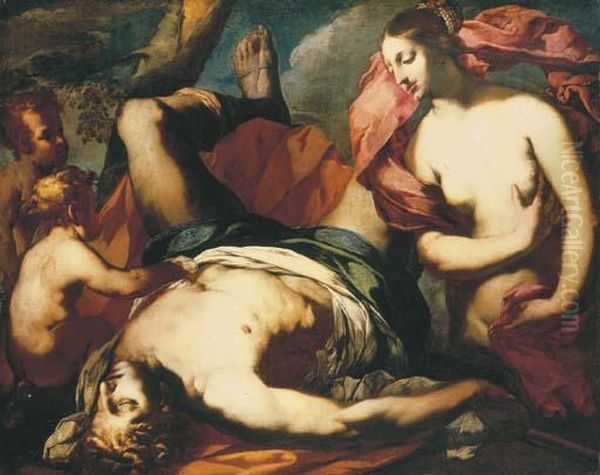 Venus Mourning The Death Of Adonis Oil Painting by Francesco Ruschi