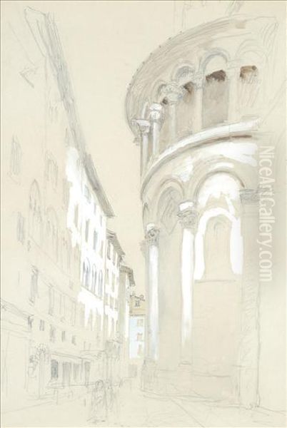 Apse Of A Church,lucca Oil Painting by John Ruskin