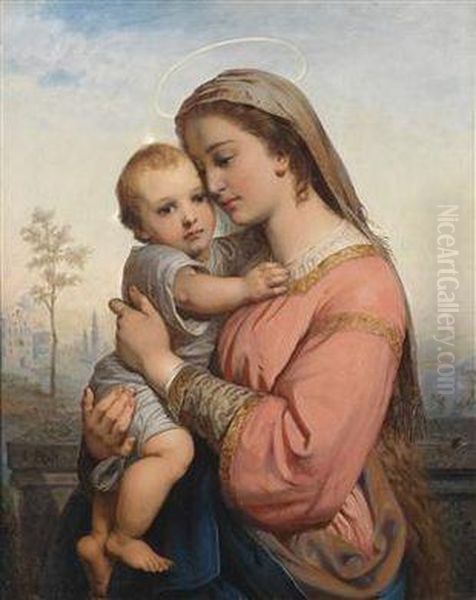 Madonna With Child Oil Painting by Franz, Russ Snr.