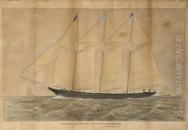 Schooner Albert W. Smith Oil Painting by Benjamin Russell