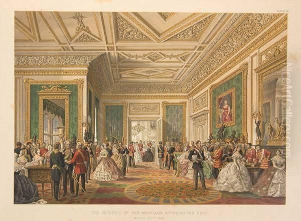 A Memorial Of The Marriage Of H.r.h. Albert Edward Prince Ofwales And H.r.h. Alexandra Princess Of Denmark Oil Painting by H.A. Russell