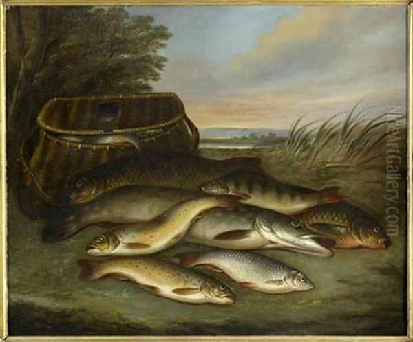 A Day's Catch Oil Painting by John Russell