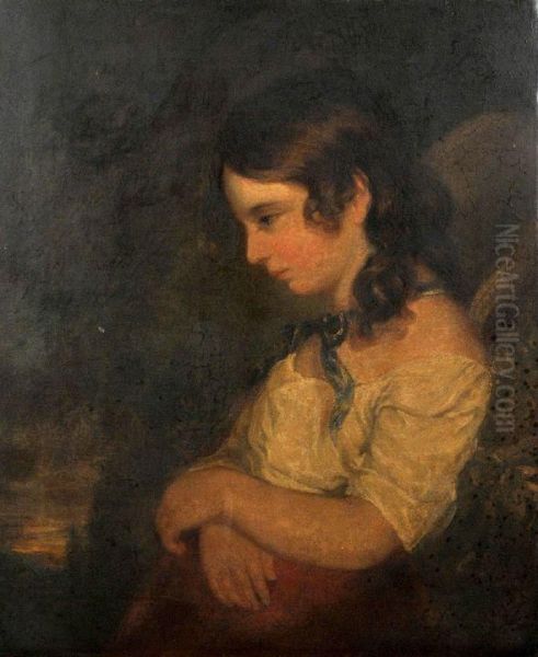 Portrait Of A Young Woman Oil Painting by John Russell