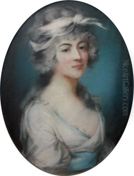 Portrait De Femme Avec Un Noeud Dans Les Cheveux Oil Painting by John Russell