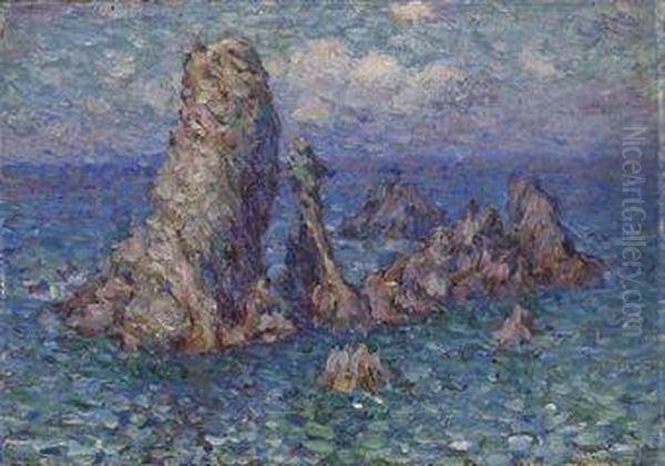 Les Aiguilles De Port Coton, Belle-ile-en-mer Oil Painting by John Peter Russell