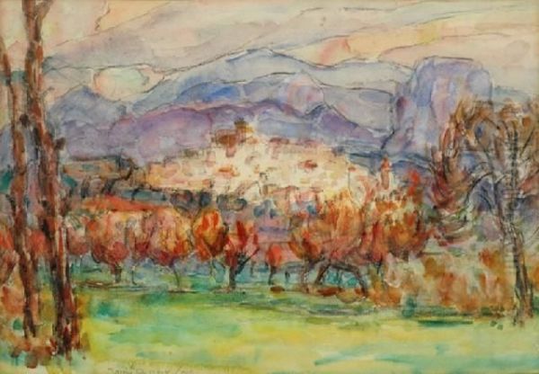 Saint Paul De Vence, Hautecagnes Oil Painting by John Peter Russell